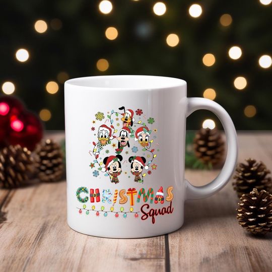 Discover Disney Mickey & Friends Tis The Season Latte Mug | Mickeys Very Merry Christmas Party Coffee Cup | Holiday Family Christmas Gift
