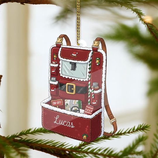 Discover CUSTOMIZABLE Backpack Christmas Ornament, PERSONALIZABLE Acrylic Travel Decoration, Unique Gift for Students, Travelers, Family, or Friends