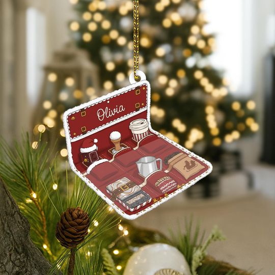 Discover CUSTOMIZABLE Barista Coffee Christmas Ornament, PERSONALIZABLE Acrylic Holiday Decoration, Unique Gift for Coffee Lovers, Family, or Friends