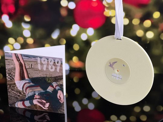 Discover 1989 Ornament in YellowMini Vinyl Record Christmas Tree Ornament