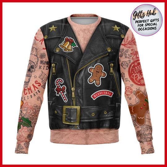 Discover Biker xmas sweater, biker tattoo xmas sweater, sons of santa ugly sweater, biker santa sweatshirt, Sons of anarchy, Ugly Christmas sweater