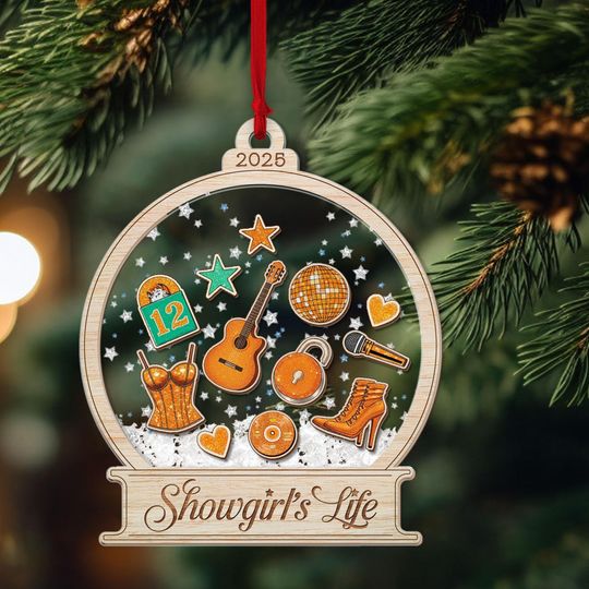 Discover In My Showgirl Era Christmas Ornament 2025, Showgirl's Life Shaker Ornament Decor, Christmas Holiday Gift, Gift For Boy Girl Family Member