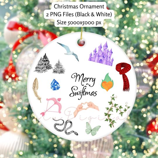 Discover Merry Cristmas Png Era Ornament Png Music Poster Era Sublimation Christmas Ornament Taylor Png Music Clip Art Watercolor Ornament Digital