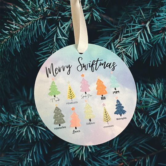 Taylorr Swiftttts Christmas Ornament: Merry Swiftmas MDF Decoration
