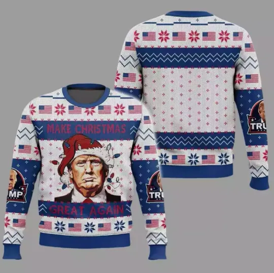 Make Christmas Great Again Trump Santa Ugly Christmas Sweater