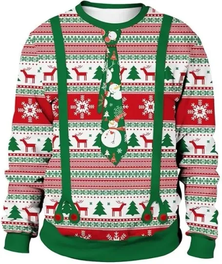 Discover Ugly Couples Christmas Sweater Adult Funny 3D Print Christmas Party Ugly Sweater