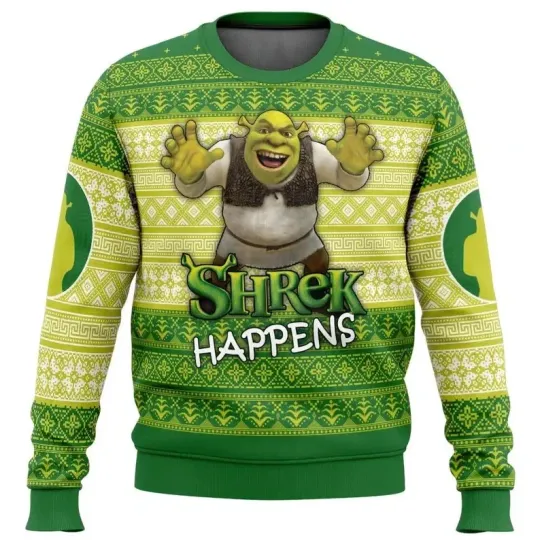 Shrek Face Meme Ugly Christmas Sweater