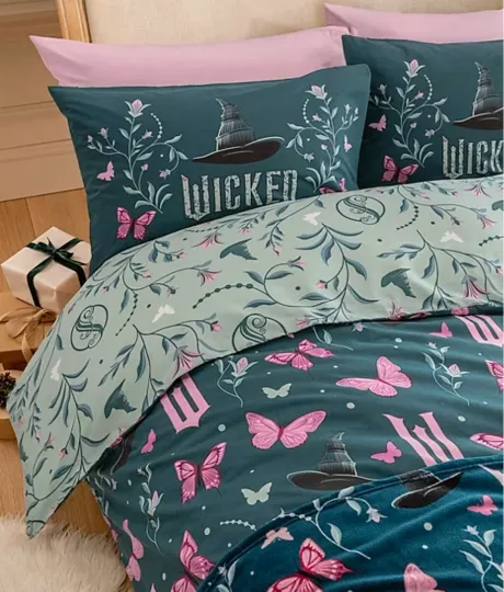 Discover WICKED Movie Reversible Duvet Cover Set Bedding George Asda