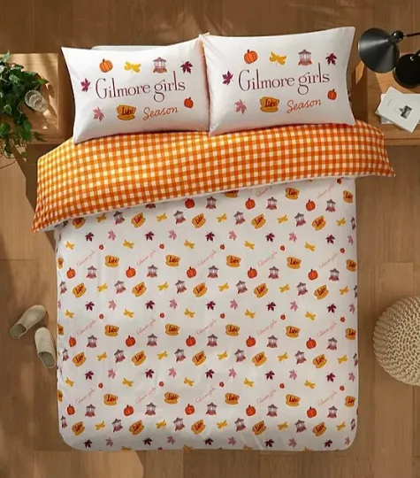 Discover George Asda Gilmore Girls Reversible Duvet Cover Set for Christmas and Autumn Bedding