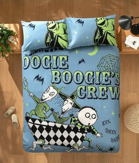Nightmare Before Christmas Oogie Boogie Crew Duvet Set with Lock, Shock & Barrel Bed Bedding