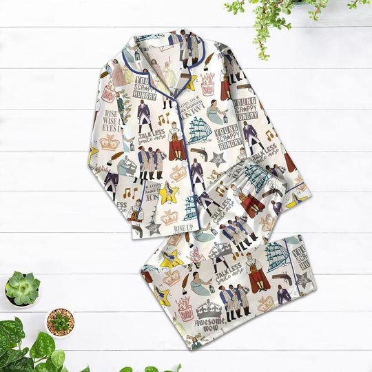 Discover Hamilton Musical Pajama Set, Broadway Sleepwear, Alexander Hamilton Eliza PJs, Revolutionary Theater Nightwear