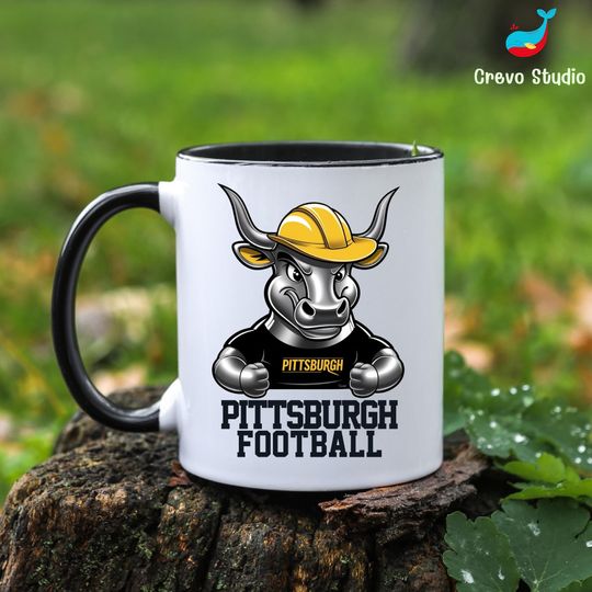 Discover Pittsburgh Football Mug, Custom Coffee Cup Gift, Personalized Name for Pittsburgh Fan