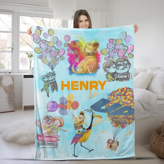 Discover Personalized Disney Pixar Up Blanket, Adventure Is Out There, Carl And Ellie Blankets, Disney Couples Valentines Day Gift Blankets SKZU19