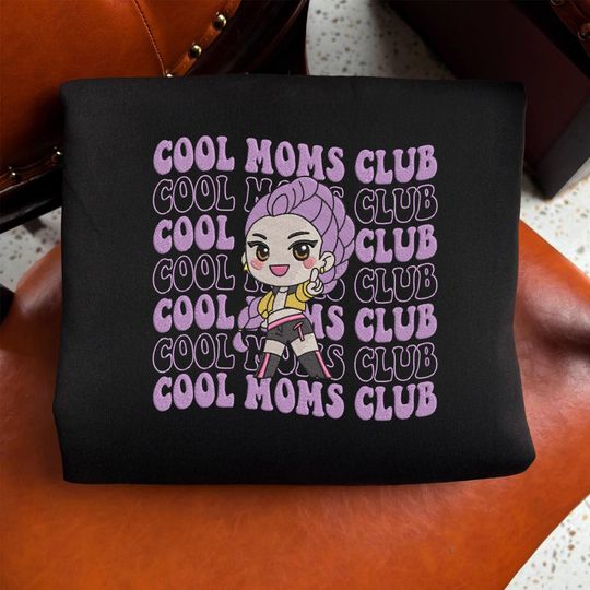 Discover Rumi Cool Moms Club Embroidered Sweatshirt, Kpop Mom Shirt, Family Gift, Christmas Gift for Mom