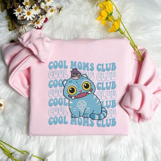 Derpy Cool Moms Club Embroidered Family Sweatshirt, Kpop Mom Shirt, Kpop Merch, Gift for Kpop Fans, Christmas Gift for Mom