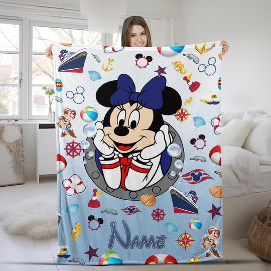 Discover Mickey And Friends Cruise Trip, Personalized All Characters Disney Cruise Line Blanket, Disney Family Cruise Vacation 2024 Gift SKZ510