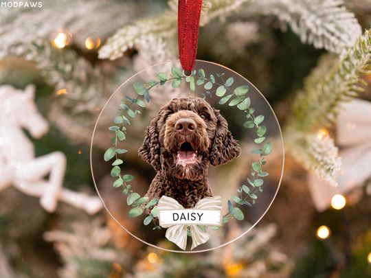 Discover Personalized Pet Acrylic Ornament Using Pet's Photo + Name - Custom Ornament Christmas Dog Ornament Personalized Dog Ornament Custom Dog