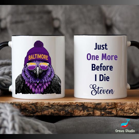 Discover Baltimore Football Mug: Personalized Raven Coffee Cup, Custom Name Fan Gift