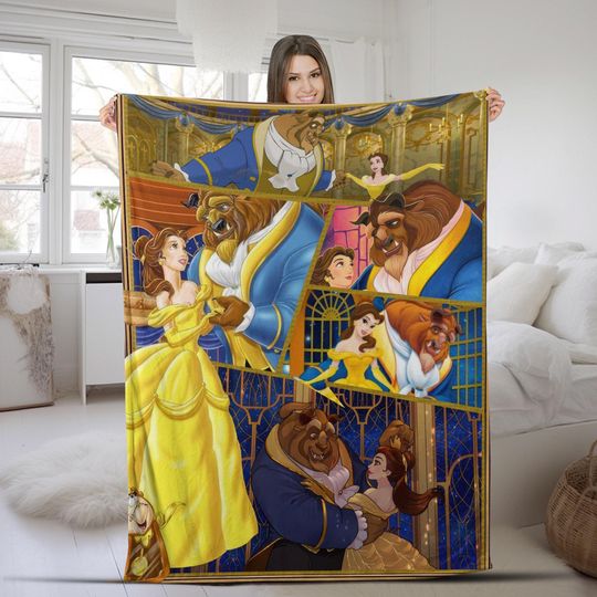 Discover Beauty And The Beast Blanket,  Belle Princess Beauty and the Beast Fleece Blanket, Belle Birthday Theme Party AXI309