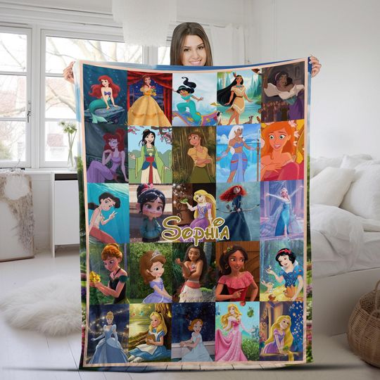 Discover Rapunzel Cinde Jasmine Snow White Princess Blanket Princess Fleece Blanket Fairy Tale Princess Blanket AXI307