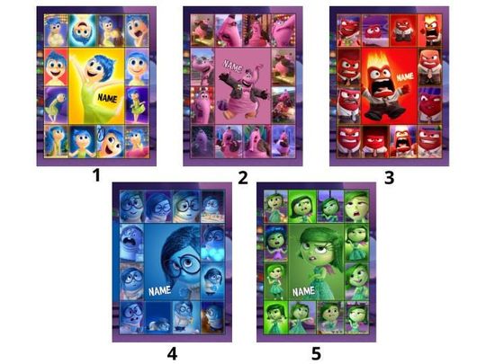 Discover Personalized Watercolor Disney Pixar Inside Out Blanket, Sadness Disgust Anger Anxiety Ennui Envy Inside Out 2 Movie 2024 SK3L18