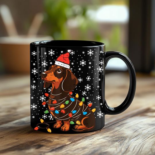 Discover Funny Dachshund Christmas Coffee Mug - Wiener Dog Santa Gift