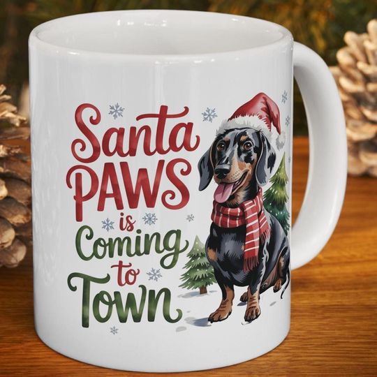 Discover Santa Paws Dachshund Mug | Christmas Dog Lover Gift