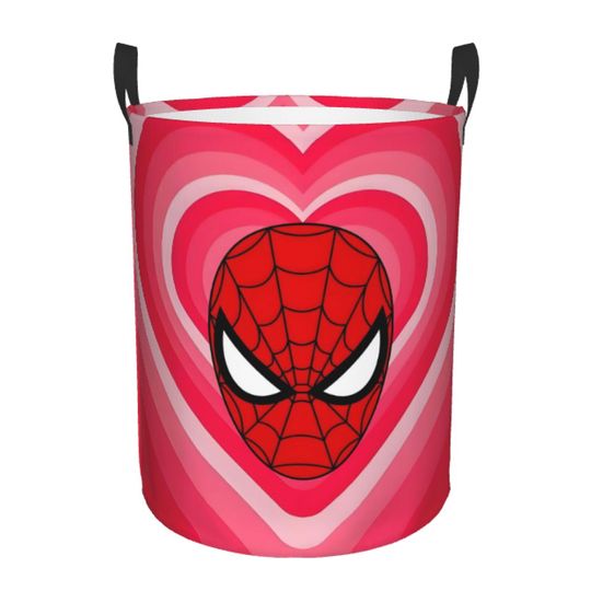 Custom Spider Man Disney Cartoon Cute Laundry Basket Collapsible Large Clothing Storage Bin Comic Marvel Hero Baby Hamper