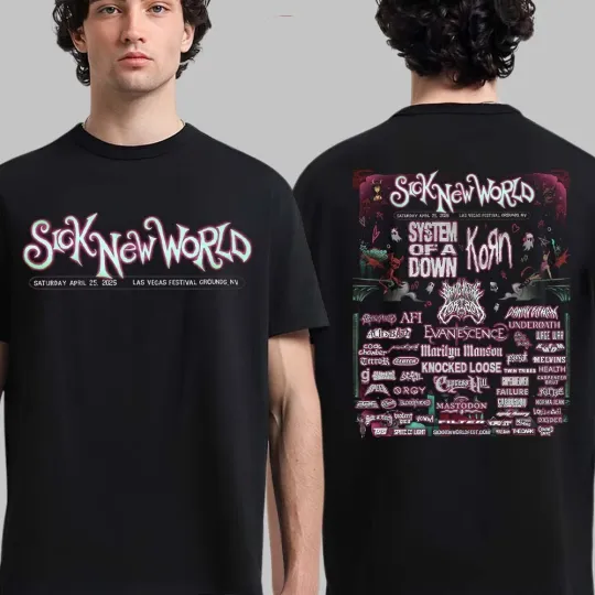 Discover Sick New World Festival 2026 Lineup T-Shirt in Las Vegas NV on April 25, 2026