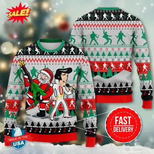 Discover Elvis Presley Ugly Holiday Sweater