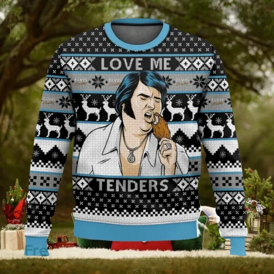 Discover Elvis Presley Love Me Tenders Funny Ugly Christmas Sweater Unisex Full Sizes