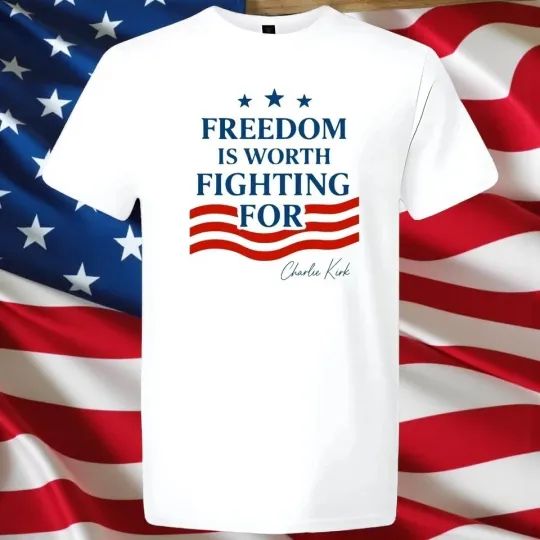 Discover Charlie Kirk Freedom USA American Flag Patriotic T-Shirt Men & Women