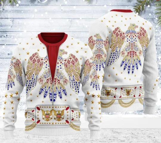 Discover Elvis Costumes Christmas Ugly Sweater Unisex Holiday 3D Sweatshirt