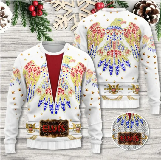 Discover Elvis Presley Christmas Ugly Sweater Unisex All Sizes