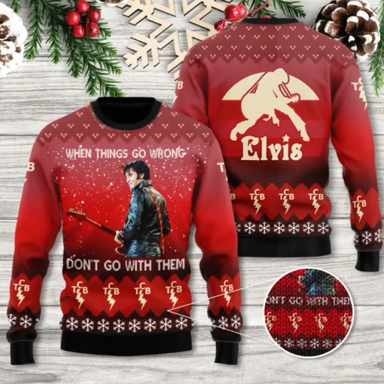 Discover Elvis Presley 3D Ugly Sweater - When Things Go Wrong