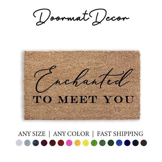 Discover Enchanted To Meet You Doormat Outdoor Flocked Coir Welcome Mat Entryway Decor Song Lyrics