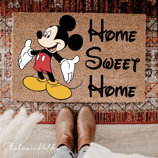 Discover Cute Mouse Doormat, Welcome Mat Come On In, Funny Front Door Decor, Personalized Entry Rug, Housewarming Gift Idea, Cartoon Funny Doormat