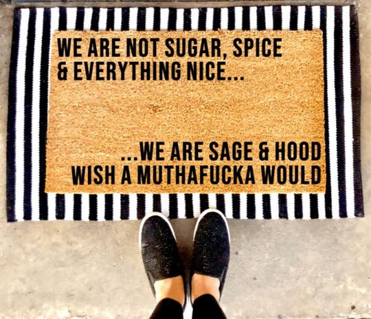Discover We Are Not Sugar, Spice & Everything Nice Doormat | Introvert | Custom Doormat | Holiday | Gift Idea | Funny | Adult Humor