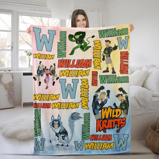 Discover Personalized Wild Kratts Velvet Blanket/Custom Name Wild Kratts Blanket/Wild Kratts Cartoon Blanket/Christmas Gift/Birthday Gifts OGWC20