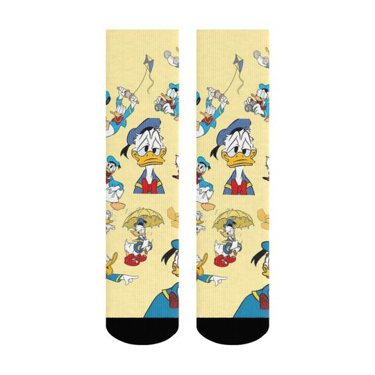 Discover 1 Pair Adorable Donald Duck Cartoon Crew Socks