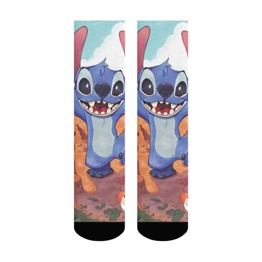 Discover Vibrant & Adorable Stitch Mid  Crew Socks