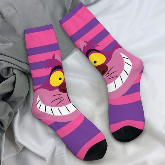 Discover Men's Socks Big Cheshire Cat Alice In Wonderland Stockings