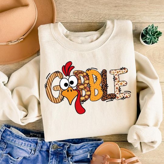 Gobble Sweatshirt, Cute Thanksgiving Turkey Shirt, Matching Thanksgiving Shirt, Family Thanksgiving Shirt, Womens Thanksgiving Shirt