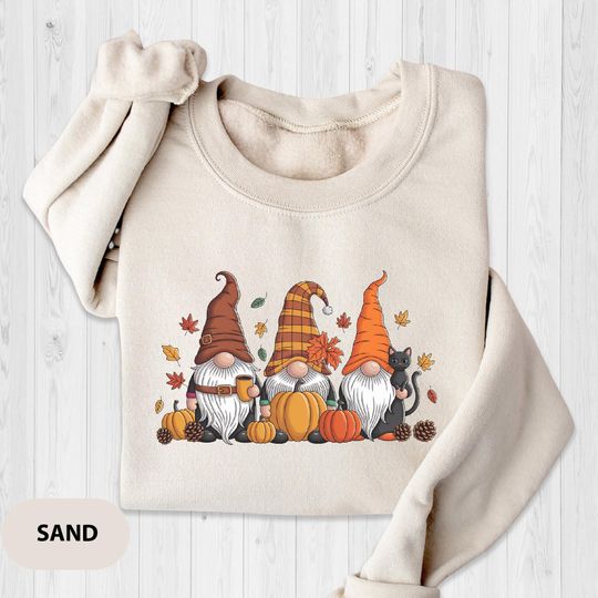 Discover Gnomes Fall Sweatshirt, Cute Gnome Sweater, Fall Gift, Fall Shirt, Gift For Thanksgiving, Thanksgiving Gnome, Thanksgiving Sweatshirt
