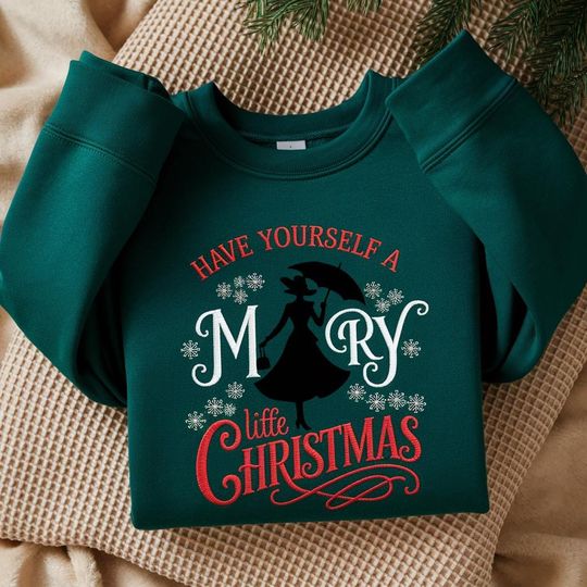 Discover EMBROIDERED Mary Christmas Sweatshirt, Have Yourself A Mary Little Christmas Tee, Disney Holiday Crewneck 2025, Mary Poppins Christmas Tee