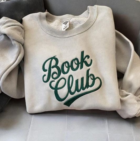 Discover Book Club Embroidered Sweatshirt, Book Embroidered Sweatshirt, Bookworm Sweatshirt, Bookish Sweatshirt, Book Lover Sweater, Gift for Reader