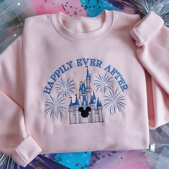 Discover EMBROIDERED Happily Ever After Sweatshirt, Disney Bach Club Shirts, Disney Bachelorette Party Shirts, Disney World Girls Trip, Magic Kingdom