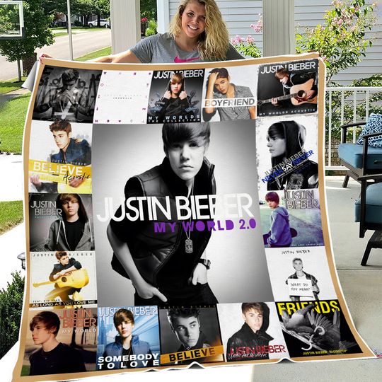 Justin Bieber Albums Quilt Blanket, Gift for fans