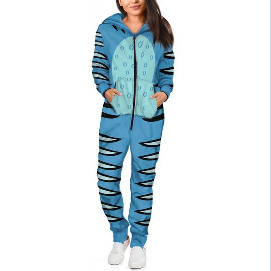 Kpop Demon Hunters Tiger Onesies Jumpsuit, Derpy Tiger Costume Onesies, Derpy Tiger Cosplay Onesies Hoodie, Blue Tiger Adult