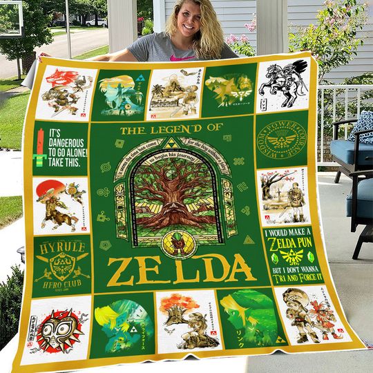 The Legend Of Zelda Blanket Legend Zelda Breath Of The Wild Fleece Blanket Princess Zelda Gamer Gaming Fleece Blanket Birthday
